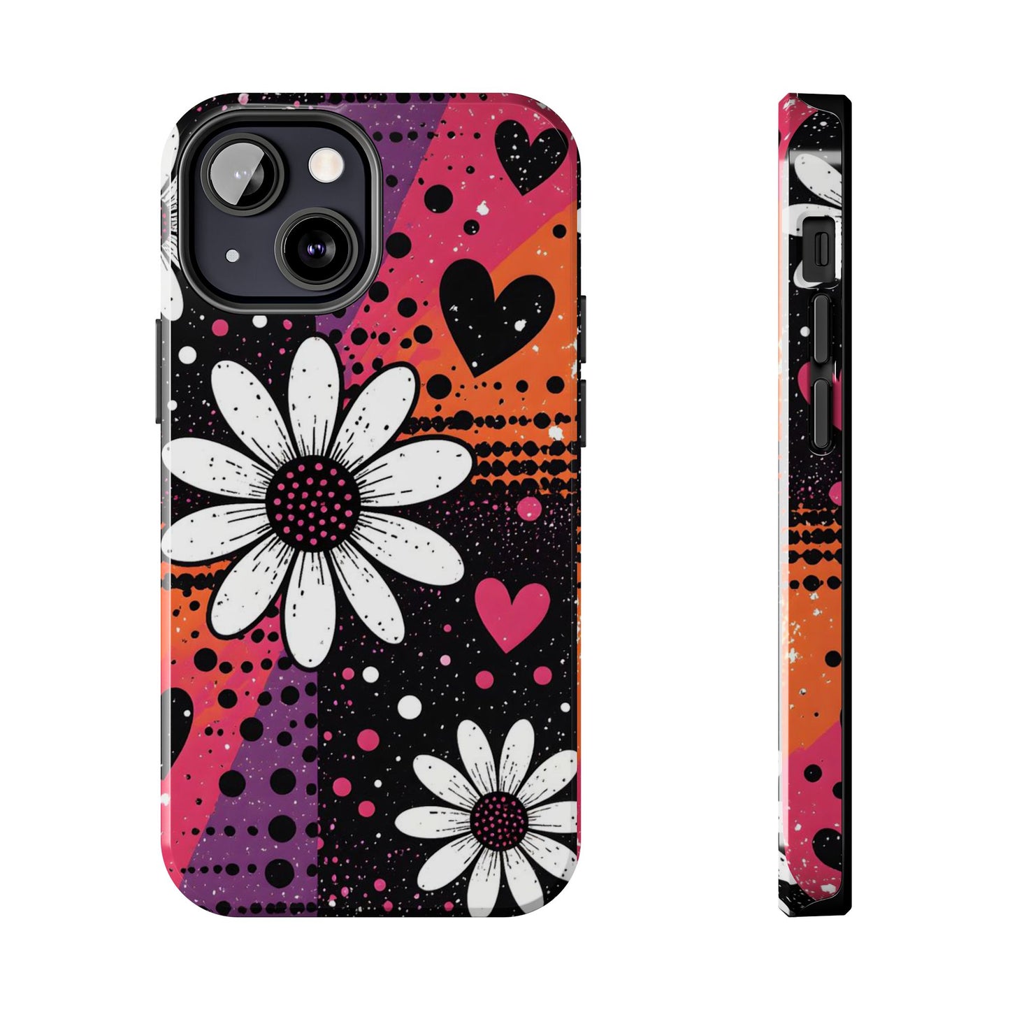 Retro Daisy Hearts Tough Phone Case