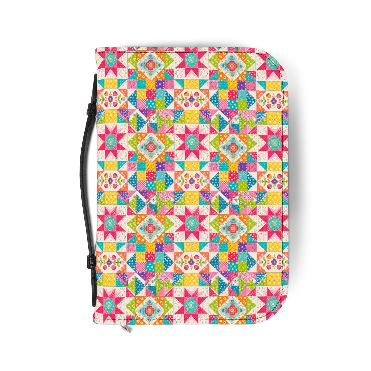 Colorful Quilt Patchwork Zippered Bible Cover