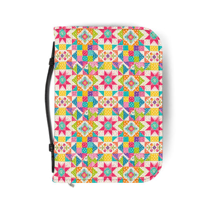 Colorful Quilt Patchwork Zippered Bible Cover