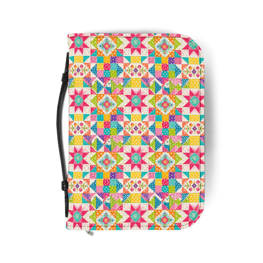 Colorful Quilt Patchwork Zippered Bible Cover