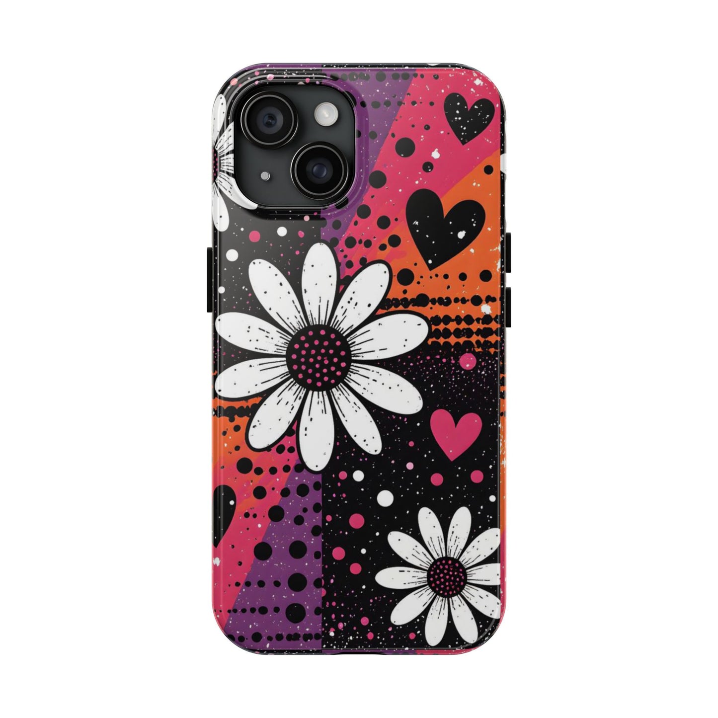 Retro Daisy Hearts Tough Phone Case