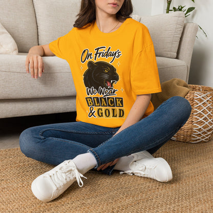 “On Friday’s We Wear Black & Gold” Panther Spirit Tee
