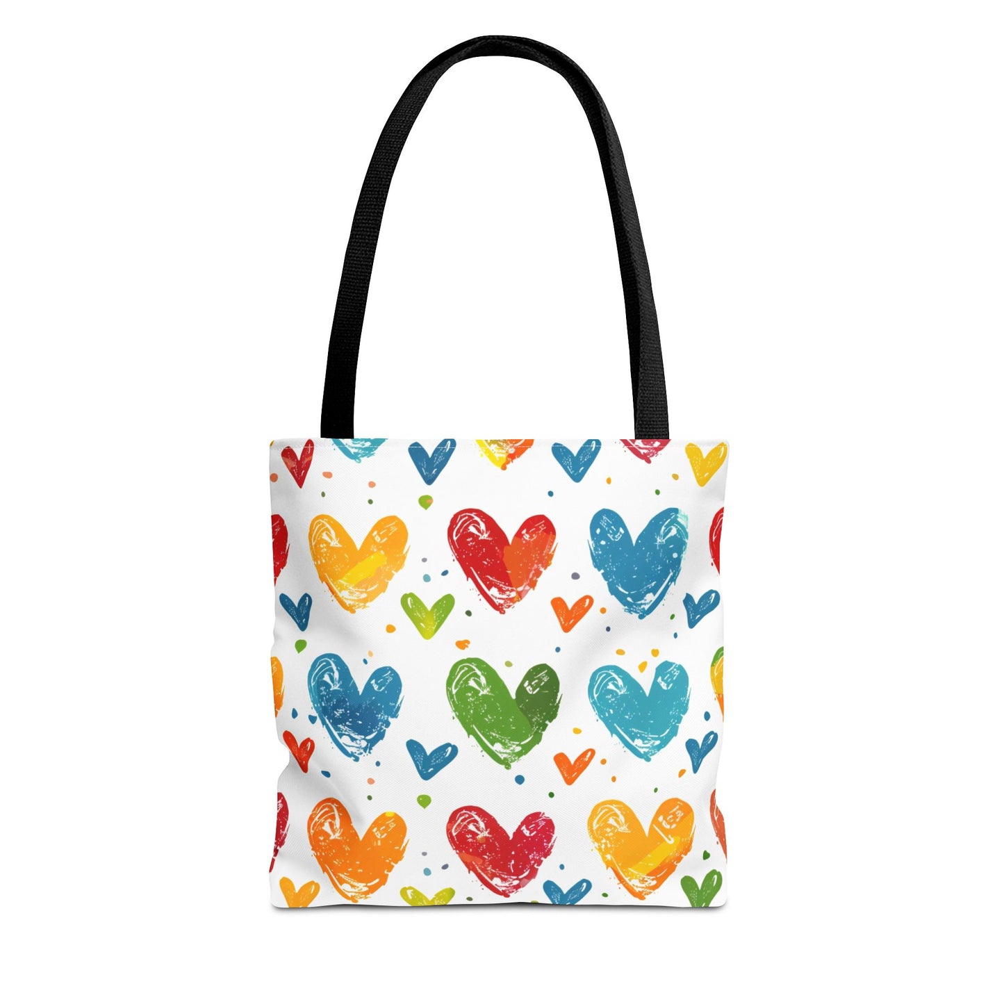Colorful Hearts Pattern Tote Bag
