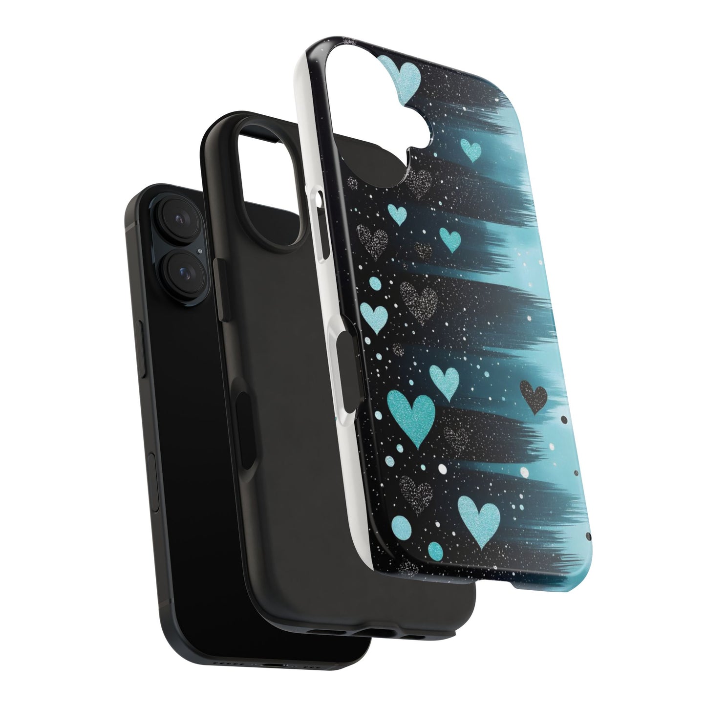 Teal Heart Brushstroke Tough Phone Case