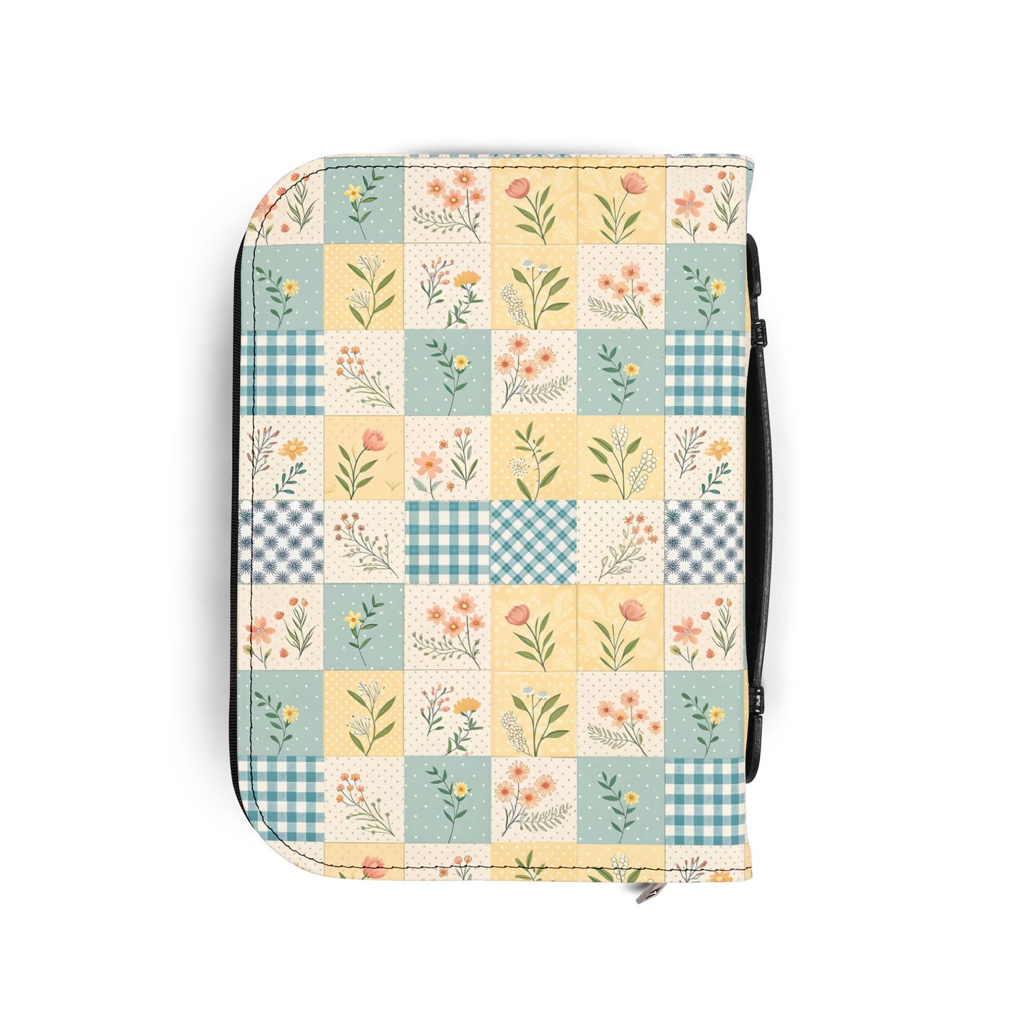 Pastel Floral Patchwork Zippered Bible Case