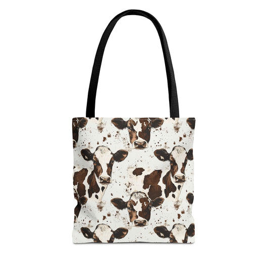 Cow Face Print Tote Bag