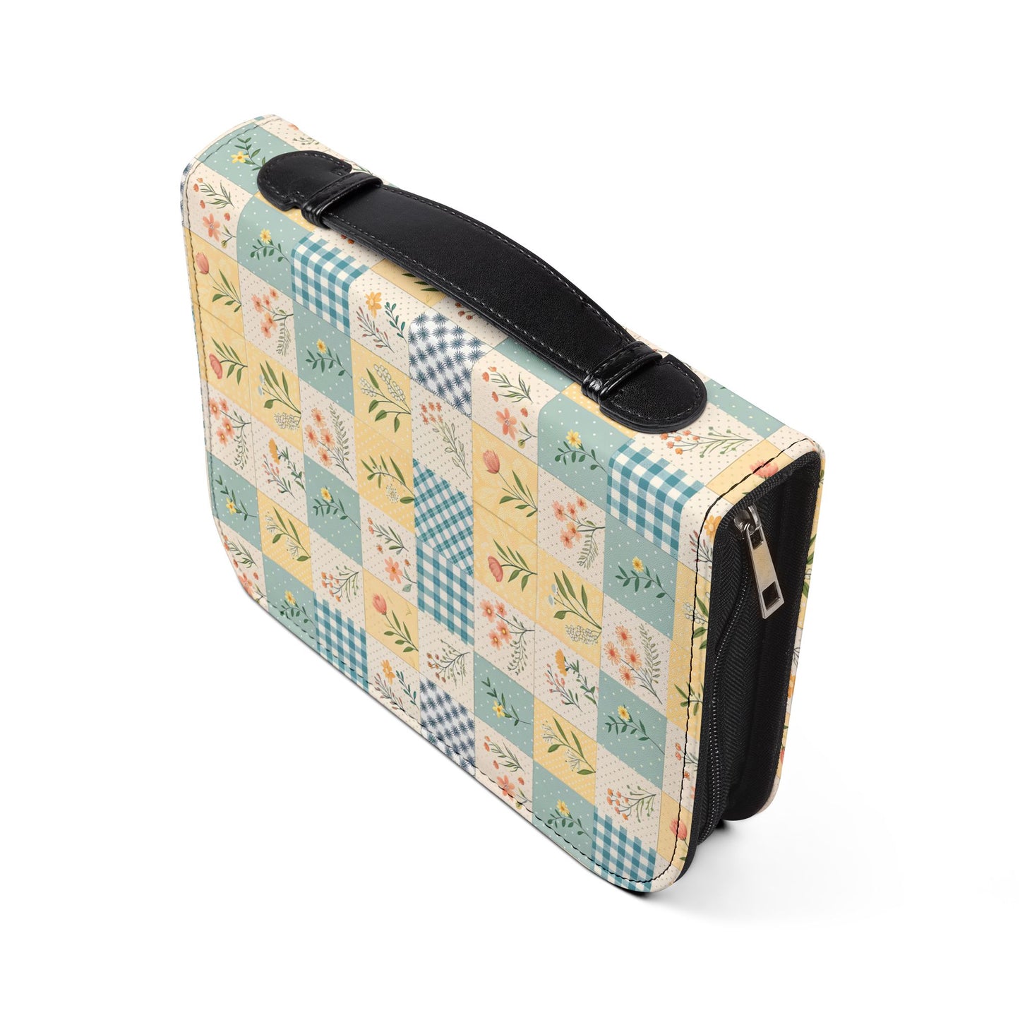 Pastel Floral Patchwork Zippered Bible Case