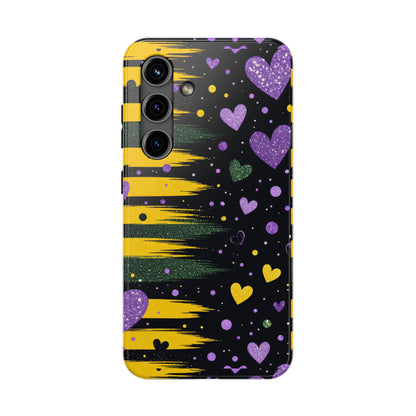 Glitter Hearts Stripe Phone Case