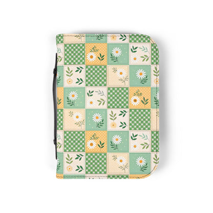 Green Daisy Patchwork Zippered Bible Cover