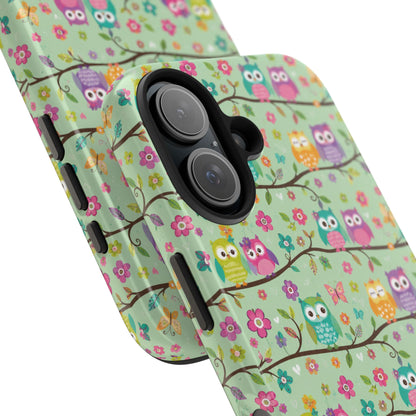 Cute Owl Pattern Tough Phone Case