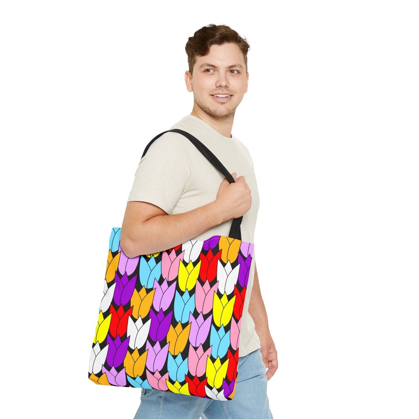 Colorful Tulip Pattern Tote Bag