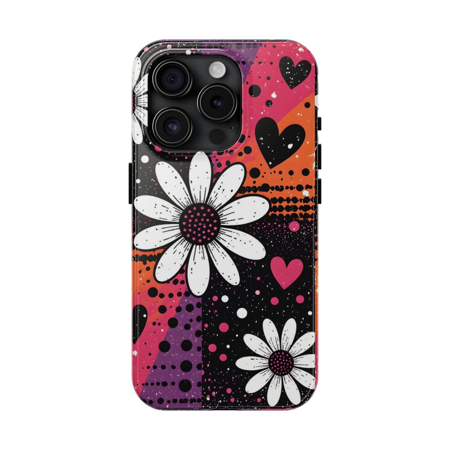 Retro Daisy Hearts Tough Phone Case