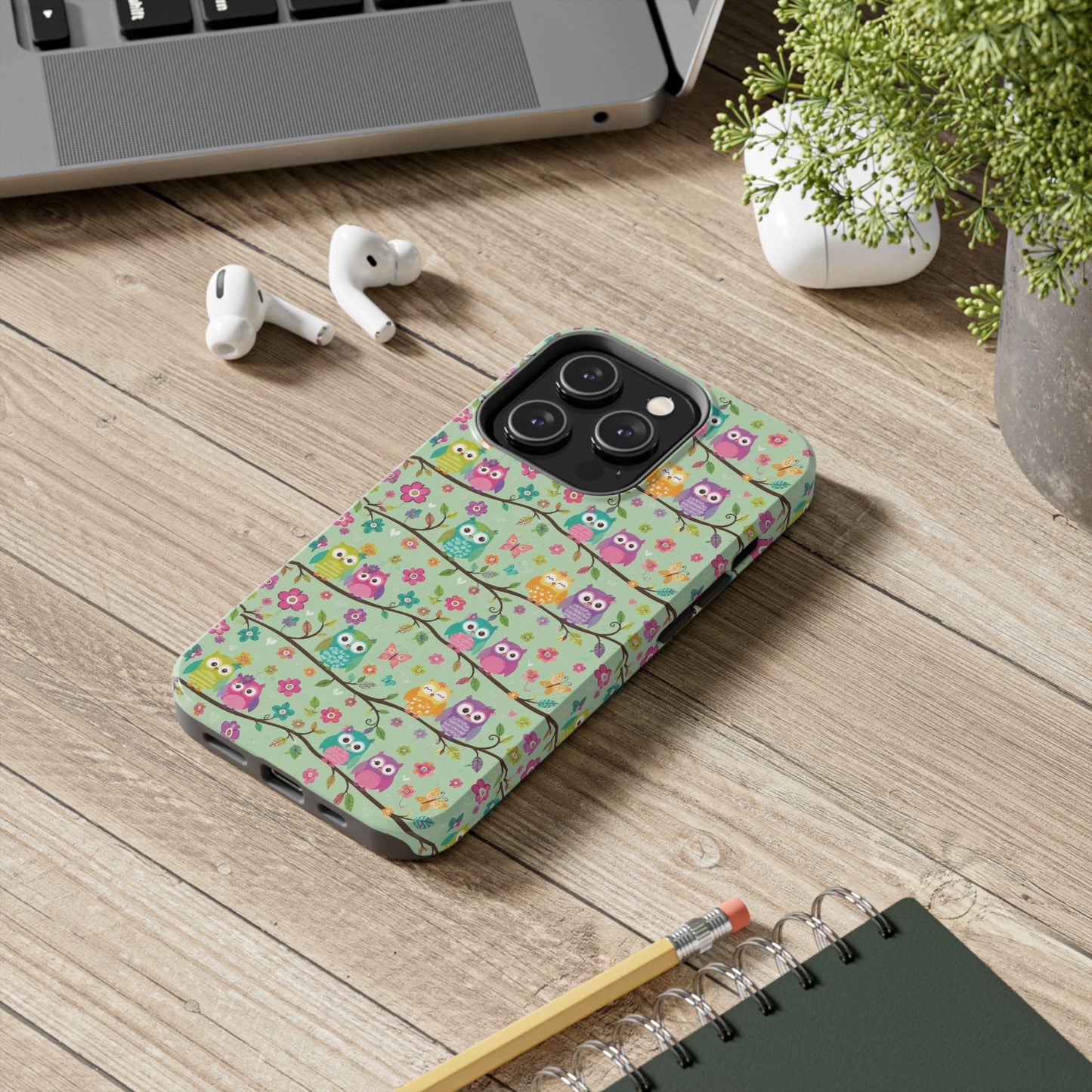 Cute Owl Pattern Tough Phone Case