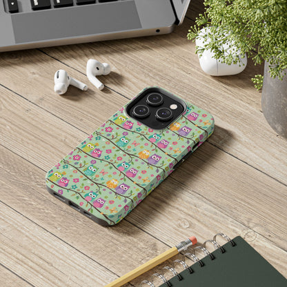 Cute Owl Pattern Tough Phone Case