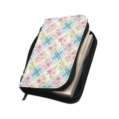 Bible Cover — Pastel Floral Patchwork Zippered Bible Sleeve