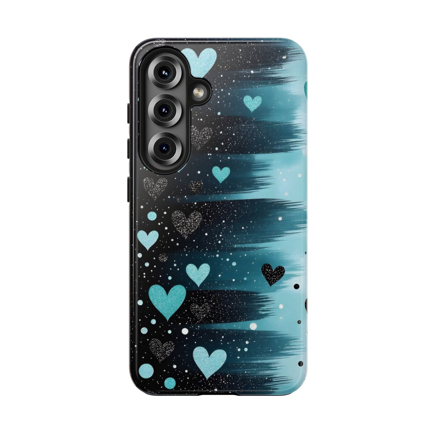Teal Heart Brushstroke Tough Phone Case