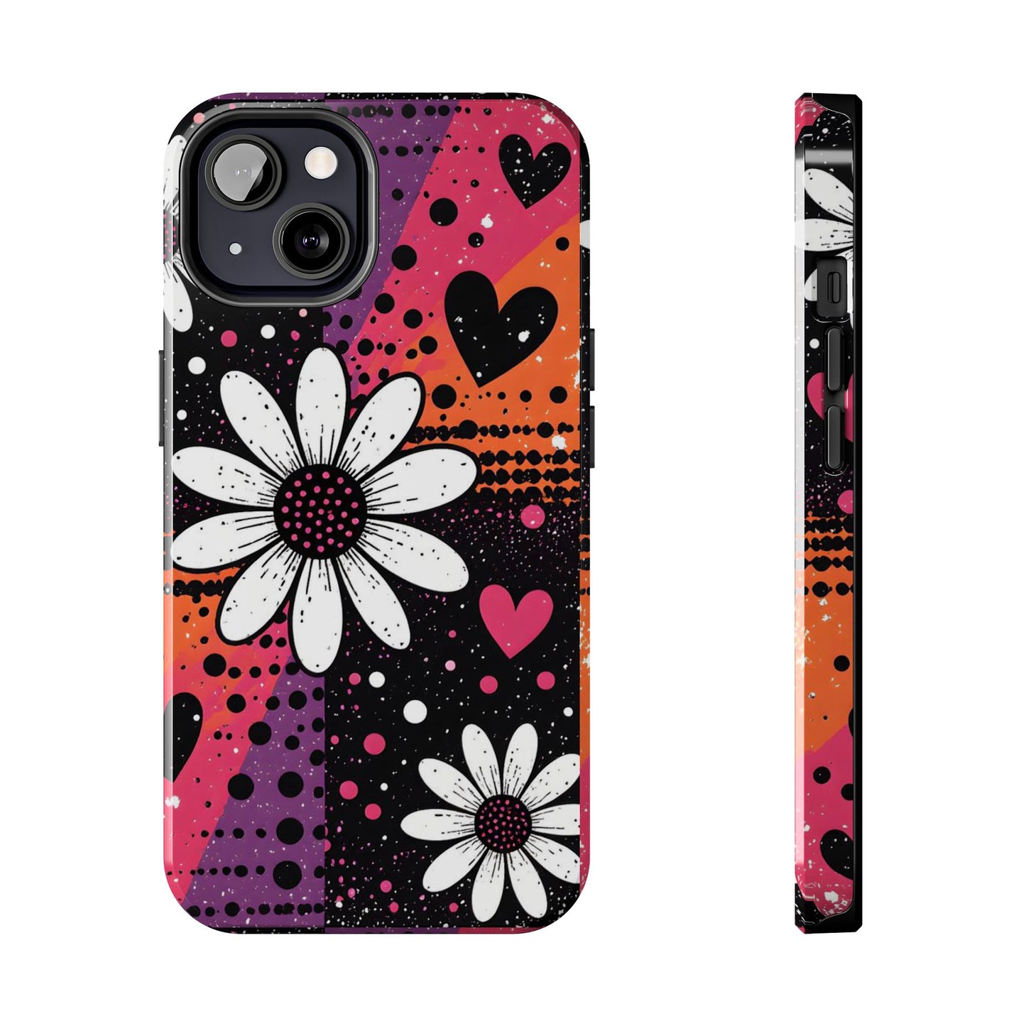 Retro Daisy Hearts Tough Phone Case