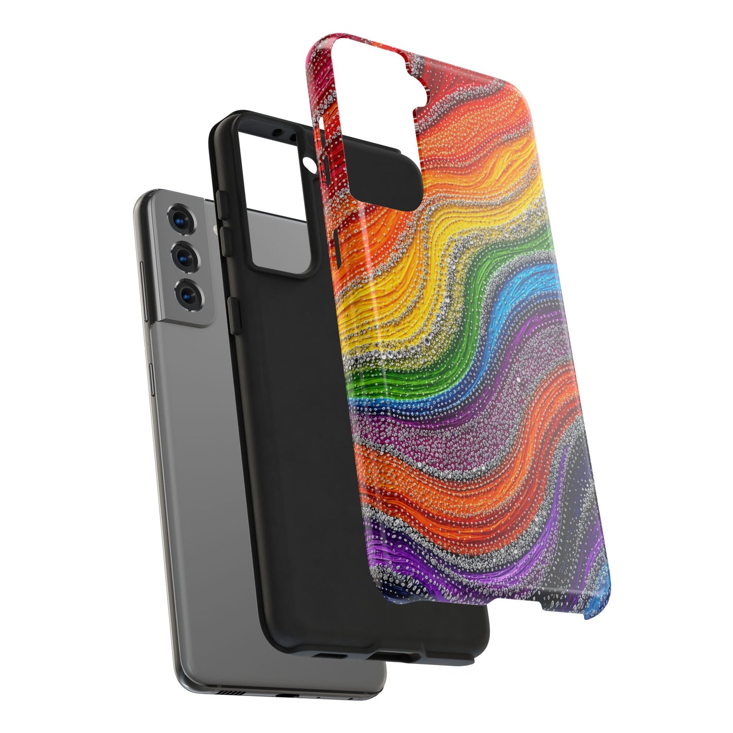 Rainbow Wave Tough Phone Case